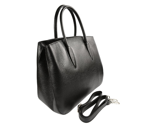 Poseta casual, dama, ADA SHOES, 24088, negru, piele naturala